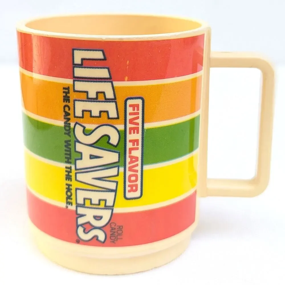 Vintage 1980s Lifesavers Five Flavor Promotional Mug – Retro Rainbow Kitchenware